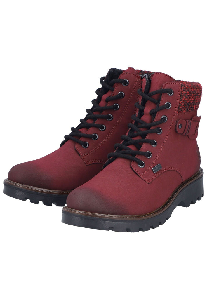 Rieker Stiefelette Lederimitat Bordeaux Warmfutter