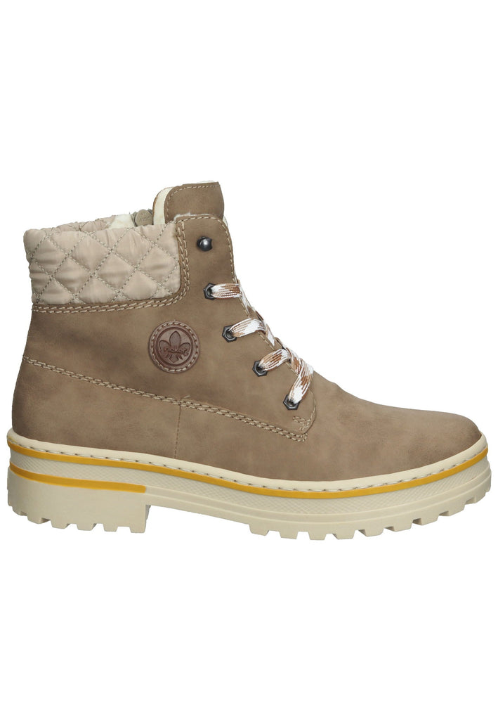 Rieker Stiefelette Lederimitat Braun/Beige Warmfutter