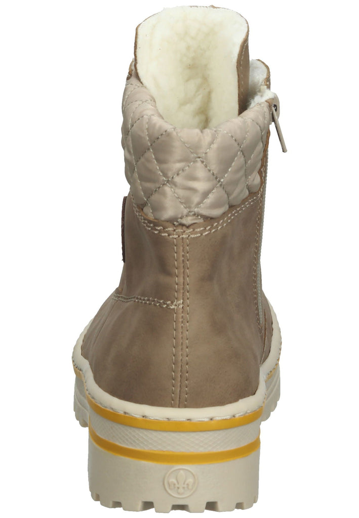 Rieker Stiefelette Lederimitat Braun/Beige Warmfutter