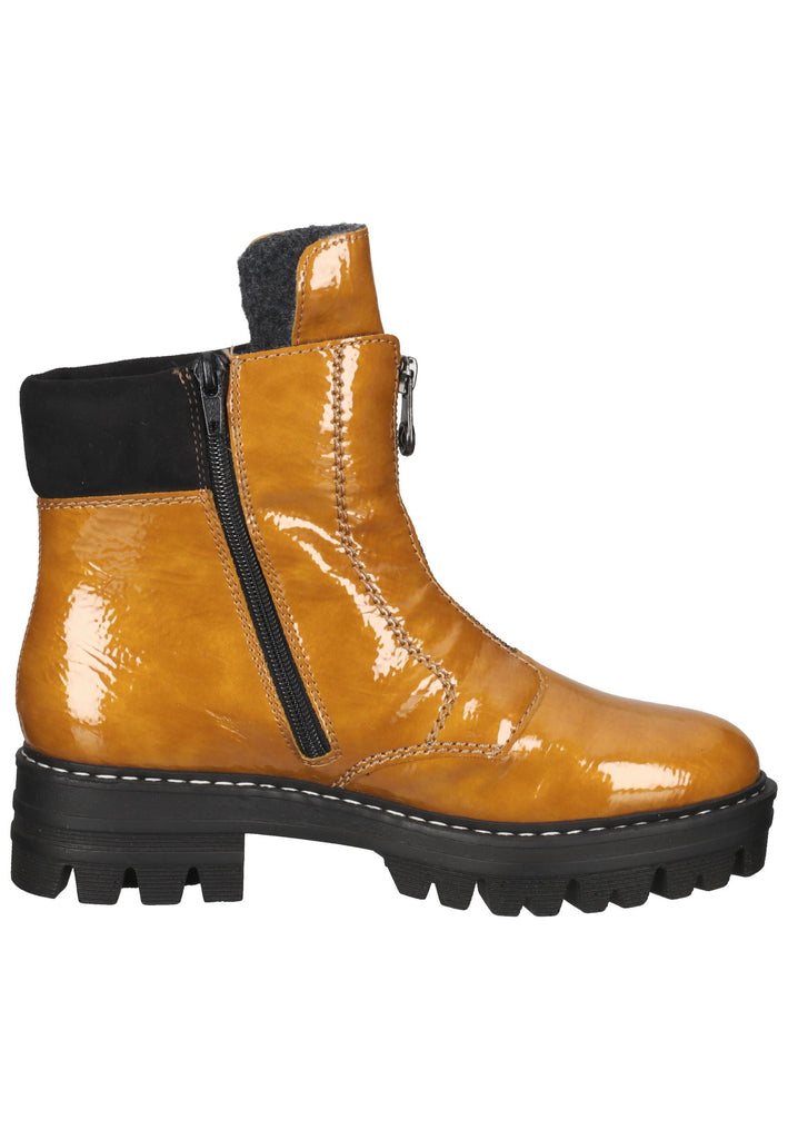 Rieker Stiefelette Lederimitat Braun/Schwarz Warmfutter