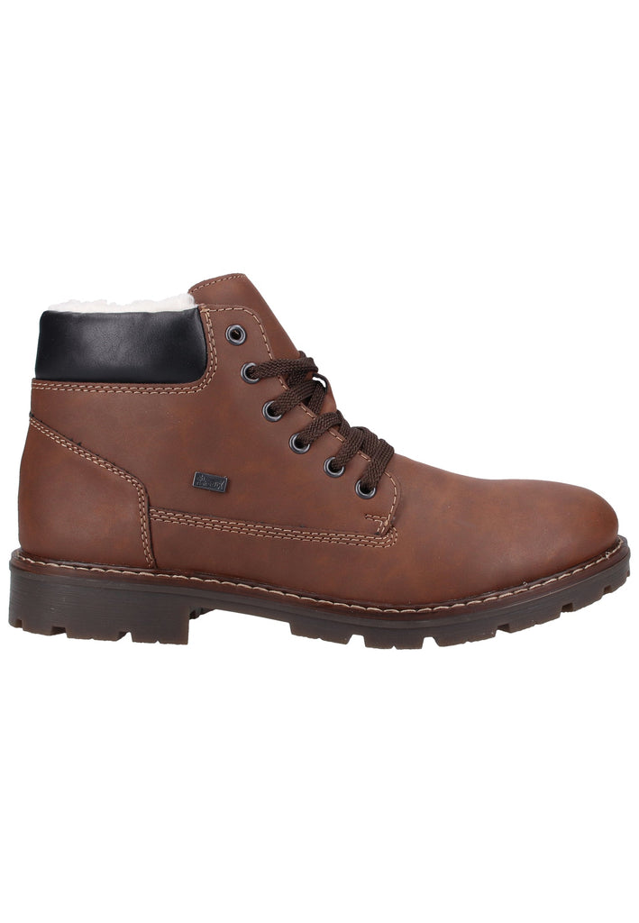 Rieker Stiefelette Lederimitat Braun/Schwarz Warmfutter