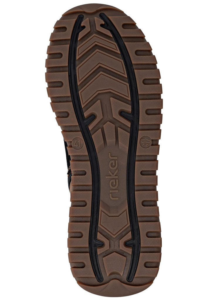 Rieker Stiefelette Lederimitat Braun/Schwarz Warmfutter