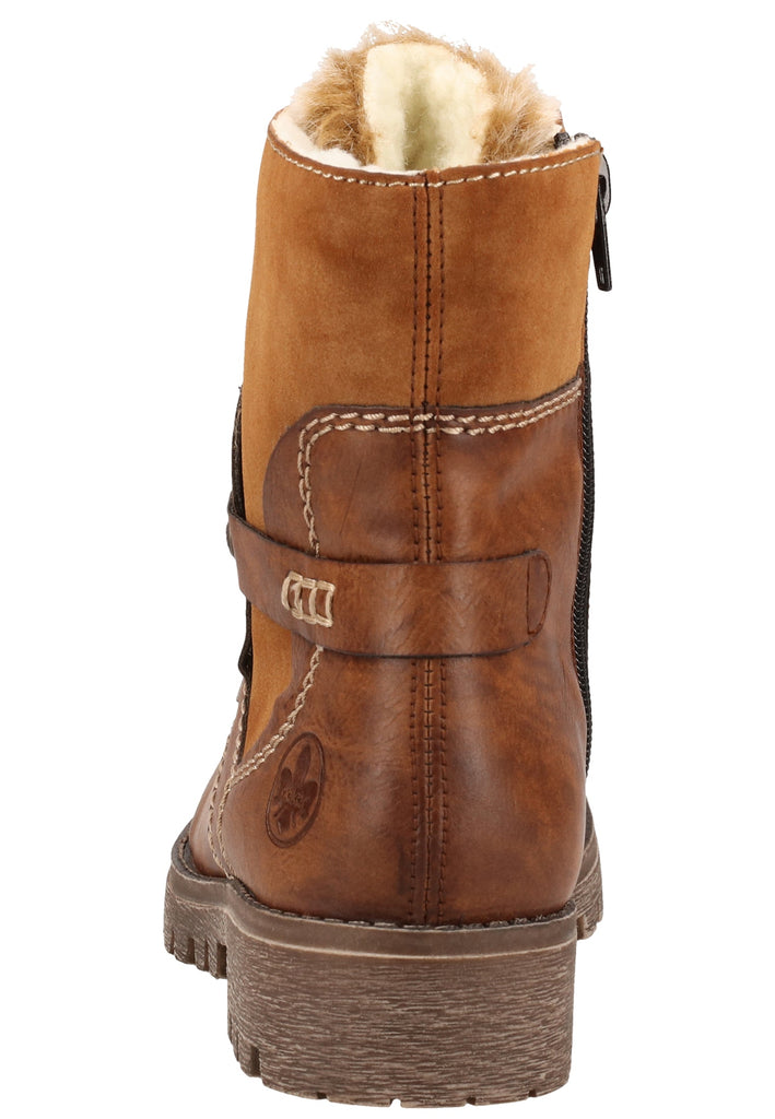 Rieker Stiefelette Lederimitat Braun Warmfutter