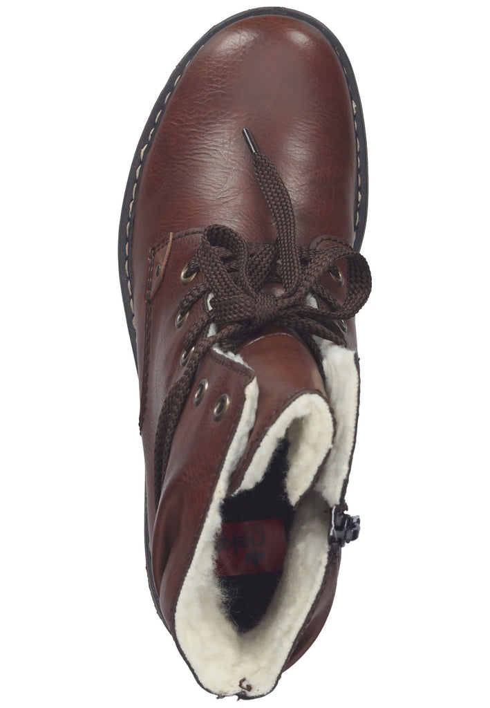 Rieker Stiefelette Lederimitat Braun Warmfutter