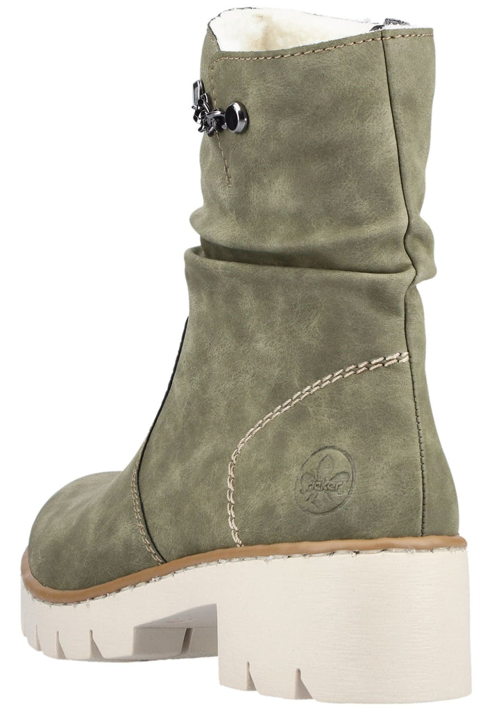 Rieker Stiefelette Lederimitat Dunkelgrün