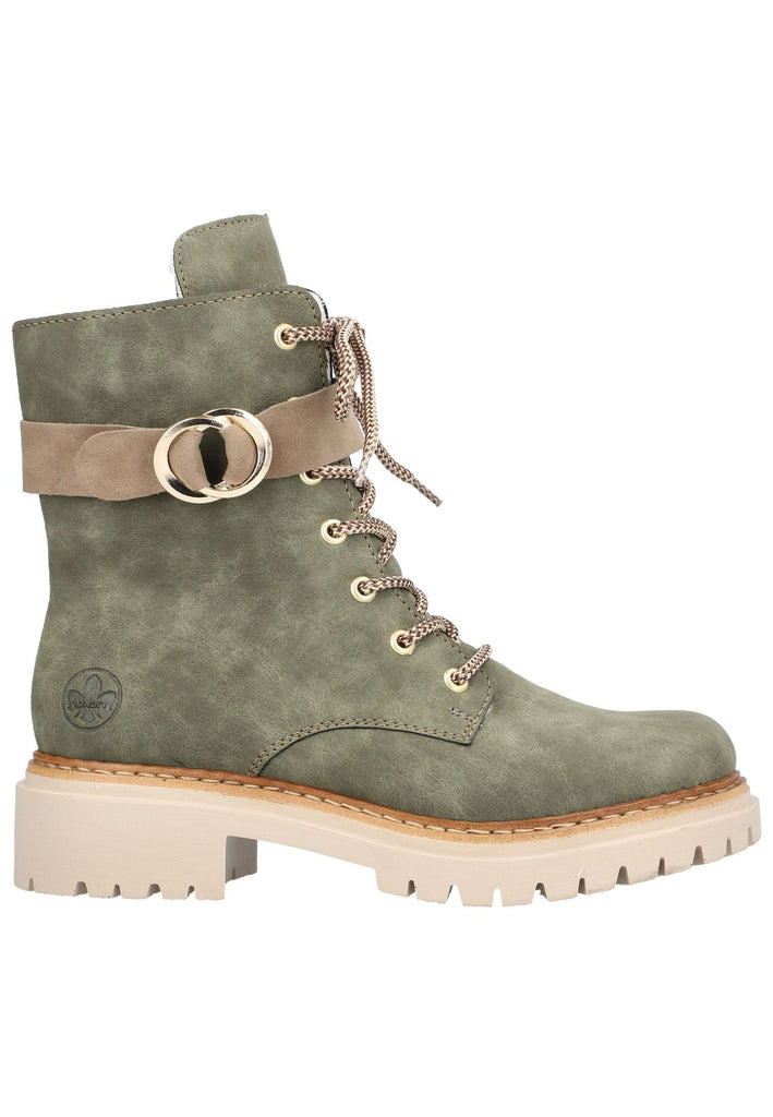 Rieker Stiefelette Lederimitat Dunkelgrün Warmfutter