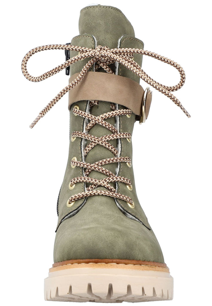 Rieker Stiefelette Lederimitat Dunkelgrün Warmfutter