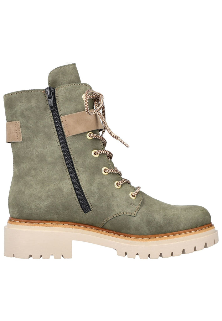 Rieker Stiefelette Lederimitat Dunkelgrün Warmfutter