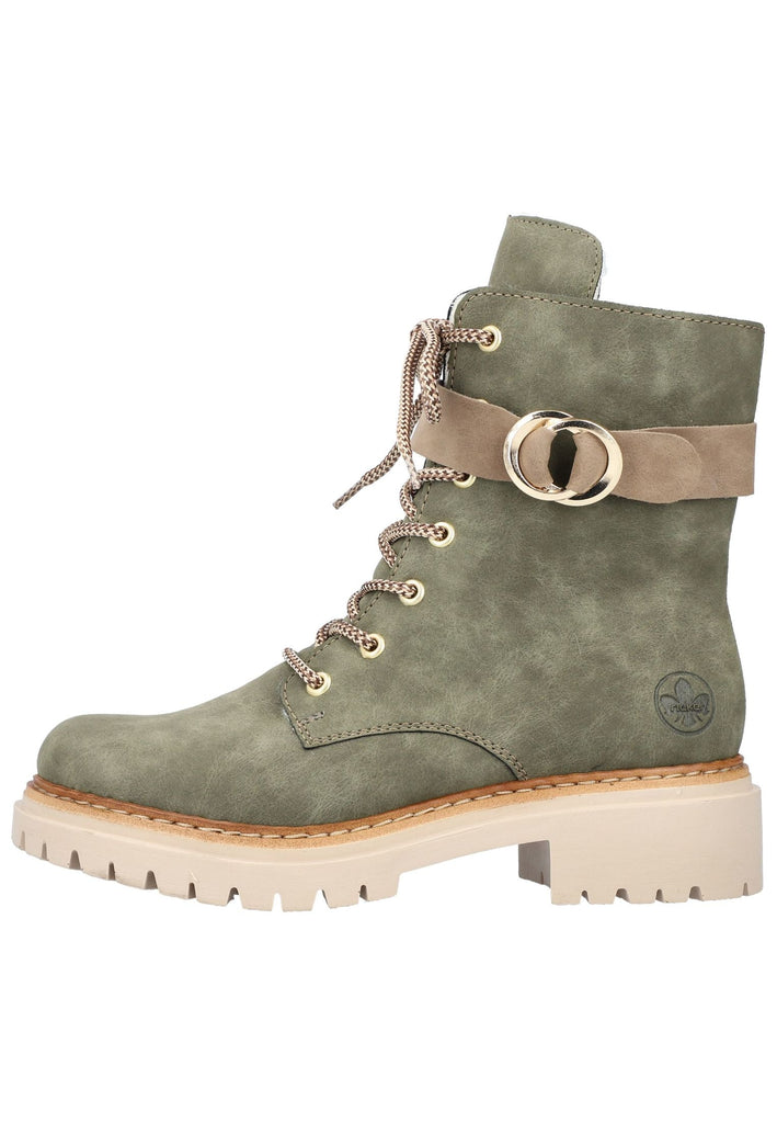 Rieker Stiefelette Lederimitat Dunkelgrün Warmfutter