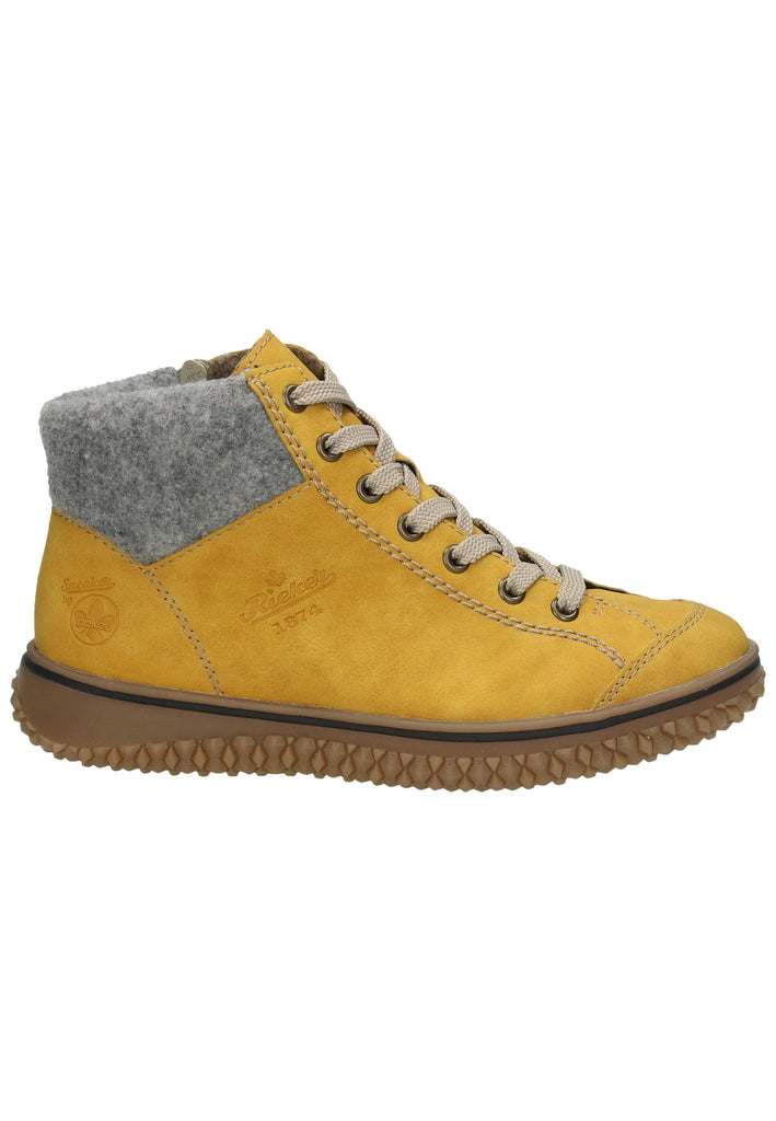 Rieker Stiefelette Lederimitat Gelb/Grau Warmfutter