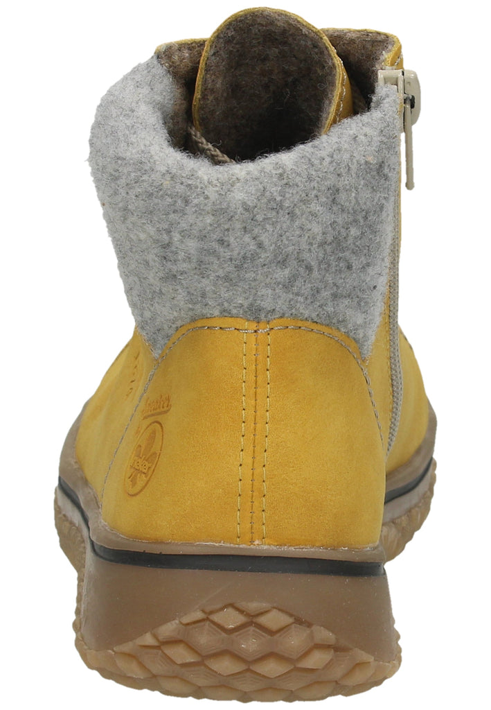 Rieker Stiefelette Lederimitat Gelb/Grau Warmfutter