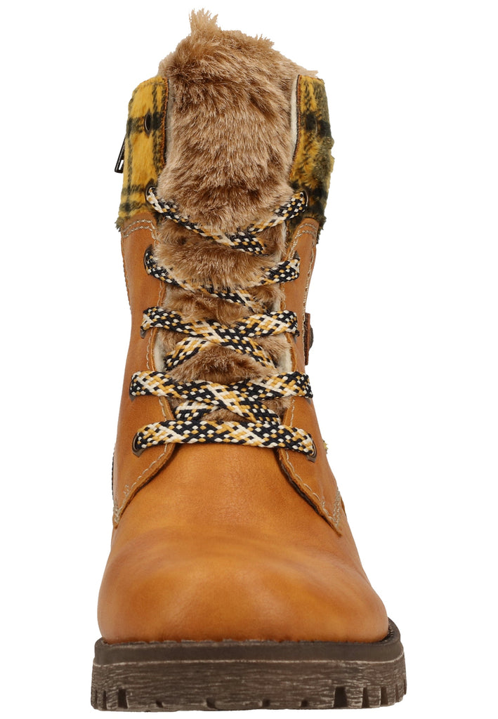 Rieker Stiefelette Lederimitat Gelb Warmfutter