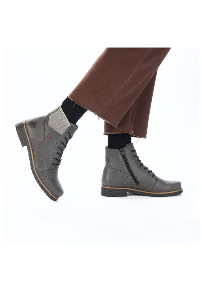 Rieker Stiefelette Lederimitat Graphit Warmfutter