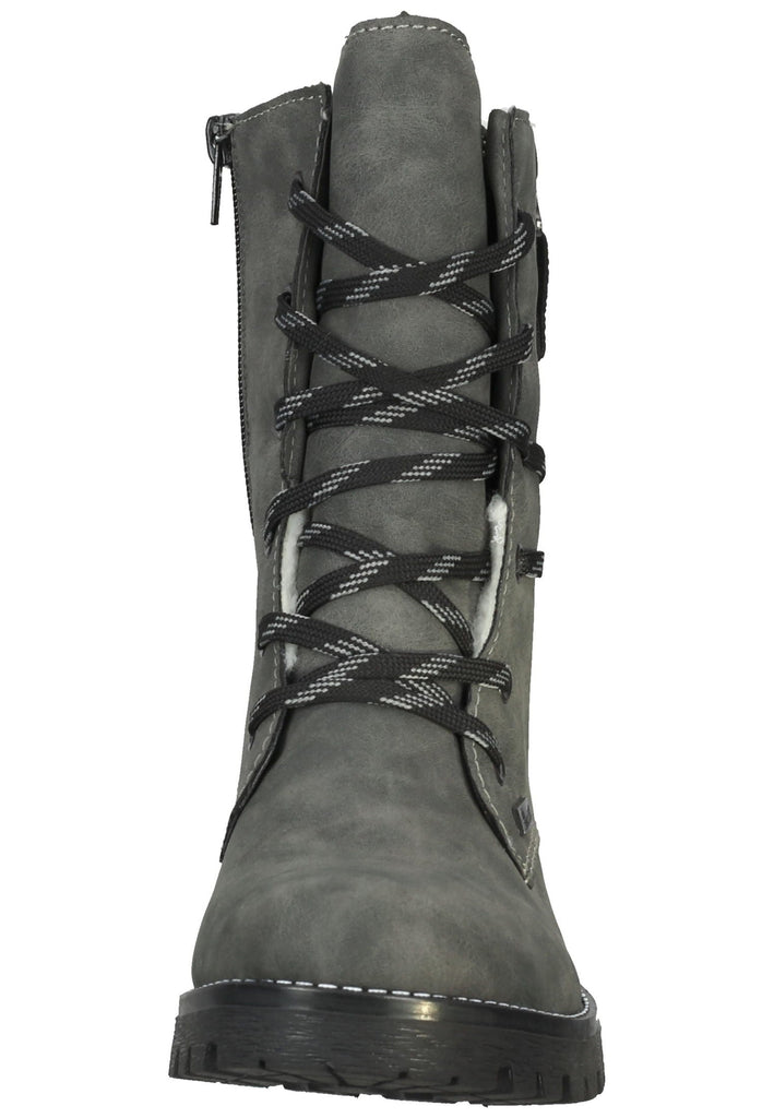 Rieker Stiefelette Lederimitat Grau/Schwarz Warmfutter