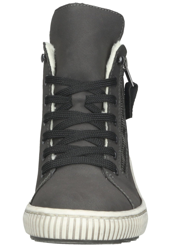 Rieker Stiefelette Lederimitat Grau/Schwarz Warmfutter