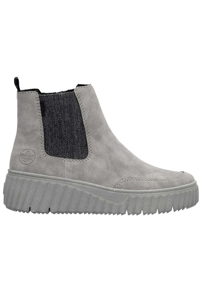 Rieker Stiefelette Lederimitat Grau Warmfutter