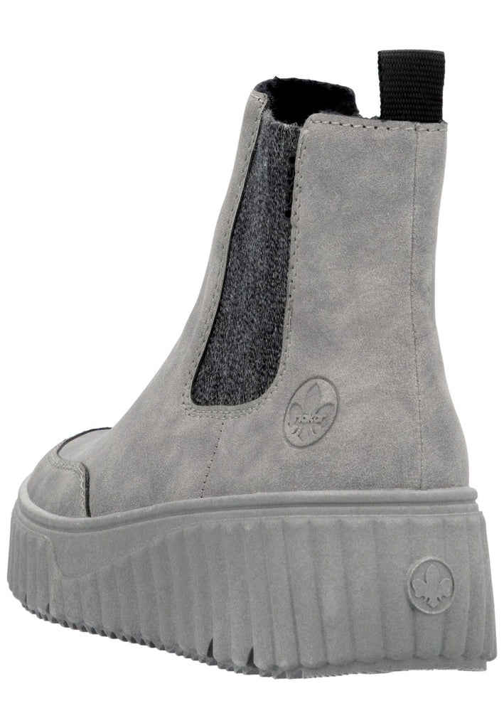 Rieker Stiefelette Lederimitat Grau Warmfutter