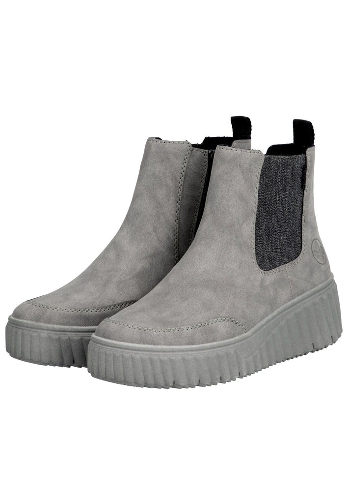 Rieker Stiefelette Lederimitat Grau Warmfutter