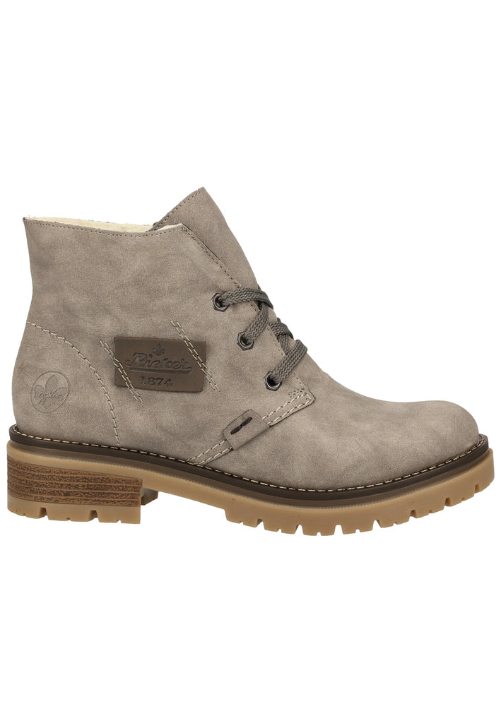 Rieker Stiefelette Lederimitat Grau Warmfutter