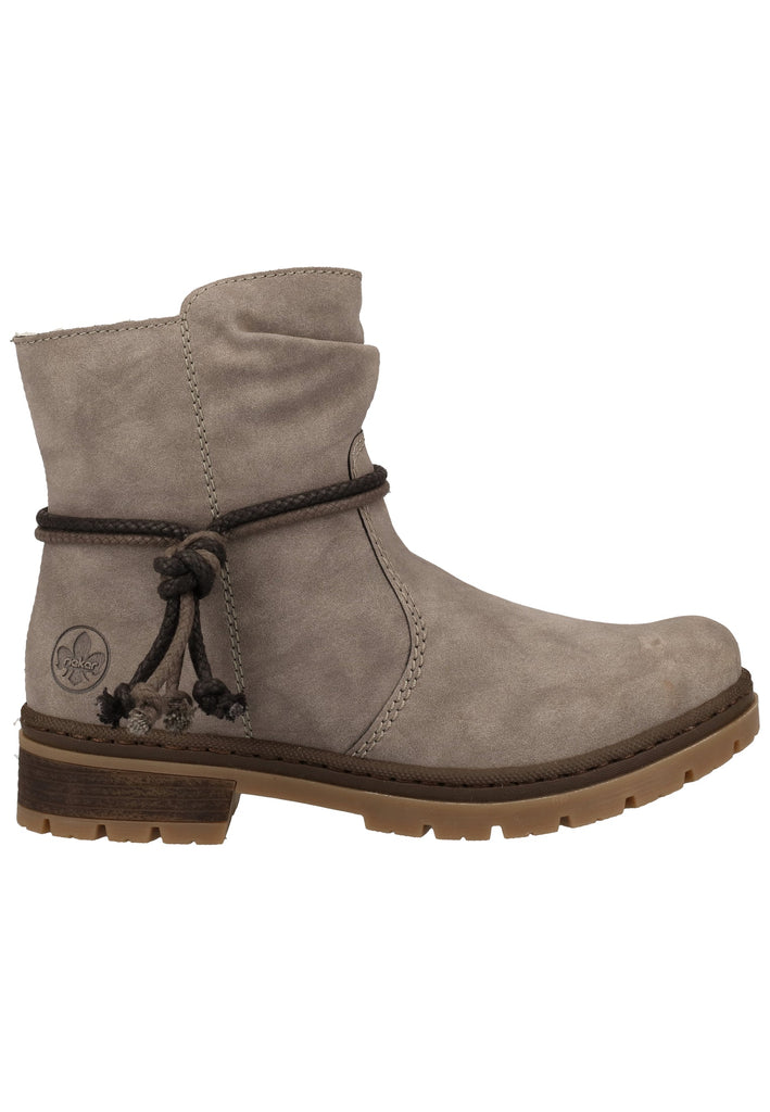 Rieker Stiefelette Lederimitat Grau Warmfutter