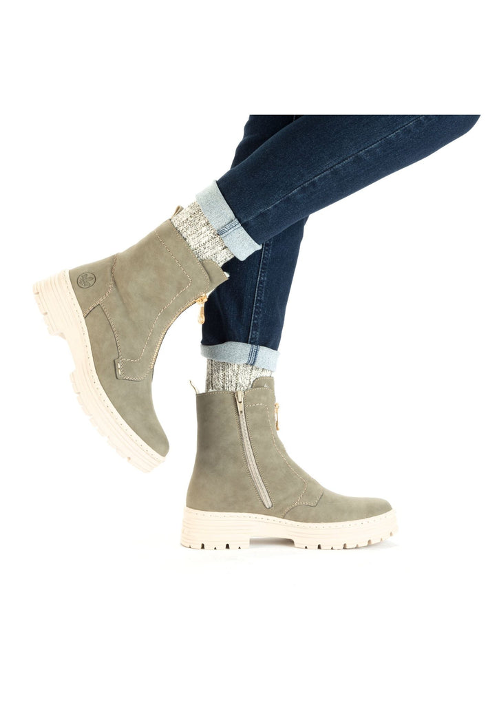 Rieker Stiefelette Lederimitat Grün