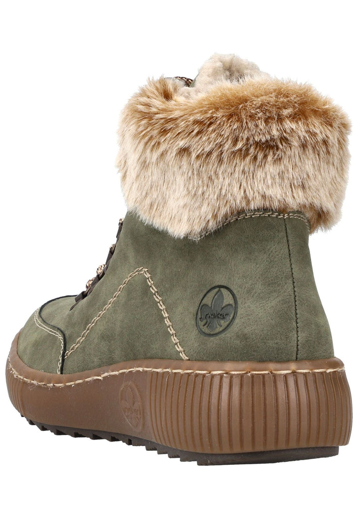 Rieker Stiefelette Lederimitat Grün Warmfutter