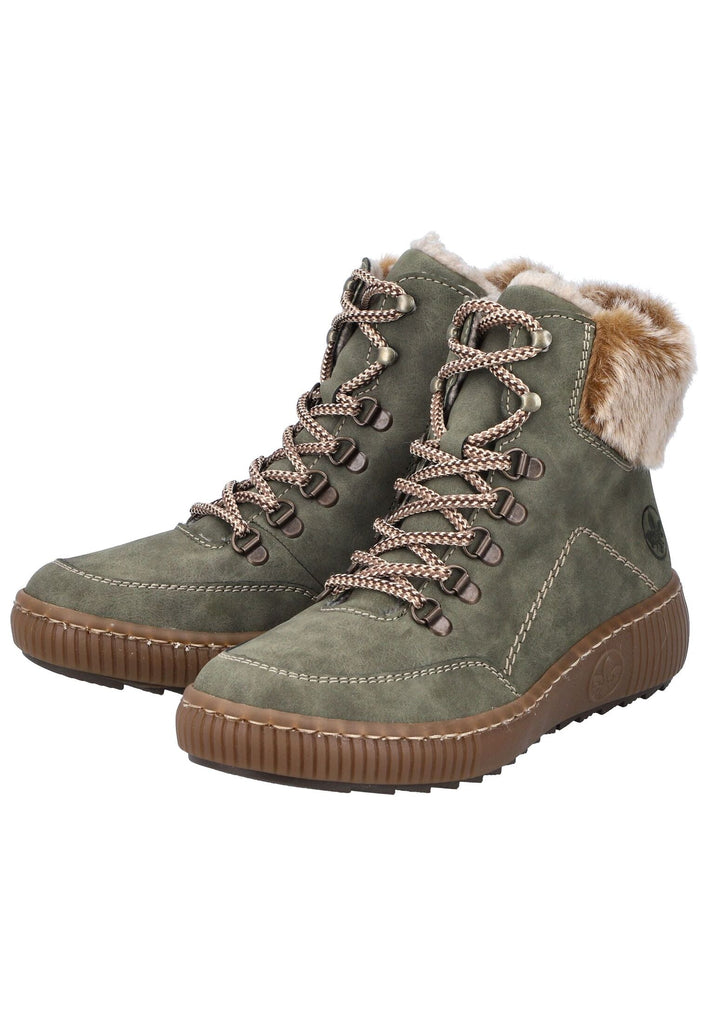 Rieker Stiefelette Lederimitat Grün Warmfutter