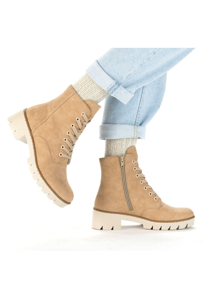 Rieker Stiefelette Lederimitat Hellbraun