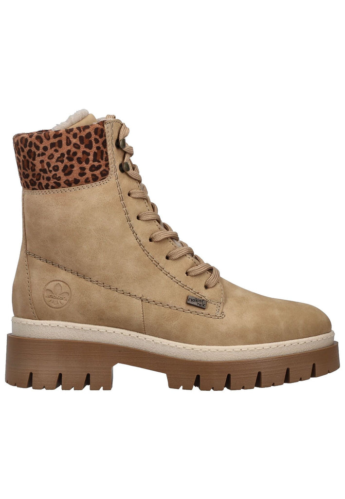 Rieker Stiefelette Lederimitat Hellbraun Warmfutter