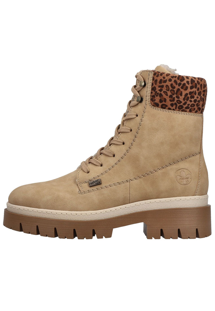 Rieker Stiefelette Lederimitat Hellbraun Warmfutter