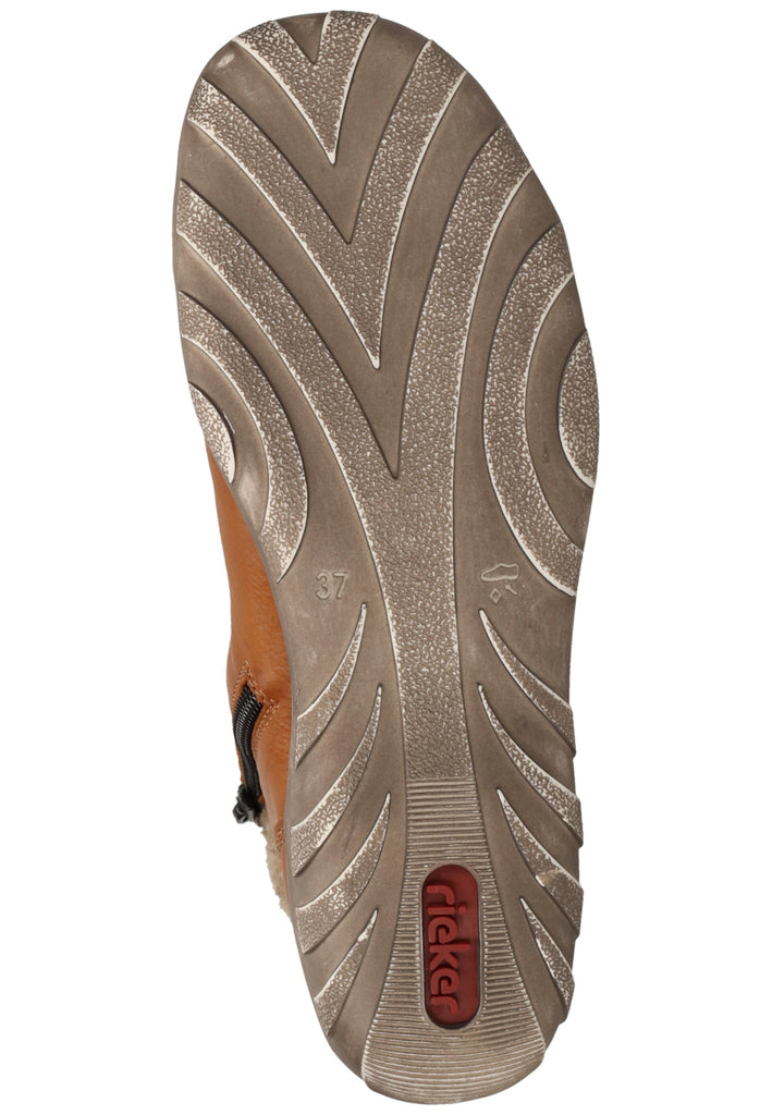 Rieker Stiefelette Lederimitat Mittelbraun Warmfutter