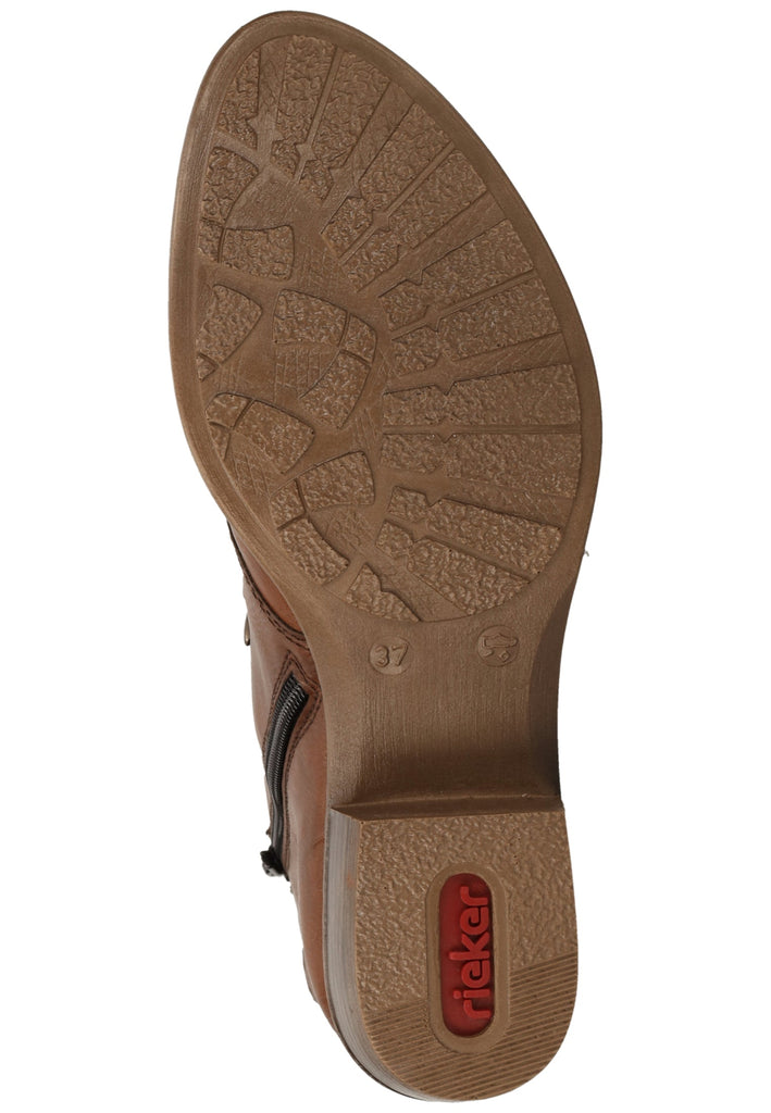 Rieker Stiefelette Lederimitat Mittelbraun Warmfutter