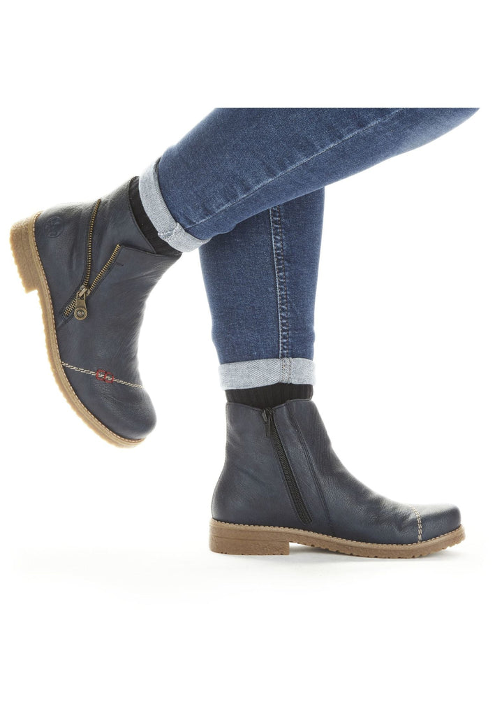 Rieker Stiefelette Lederimitat Ozean