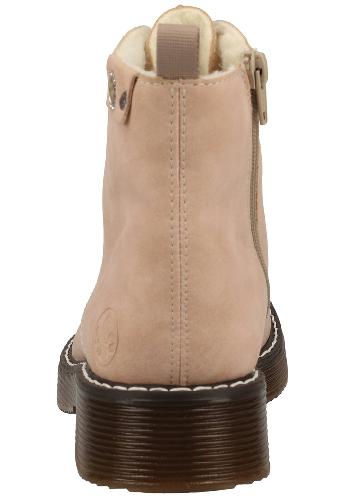 Rieker Stiefelette Lederimitat Rosa Warmfutter