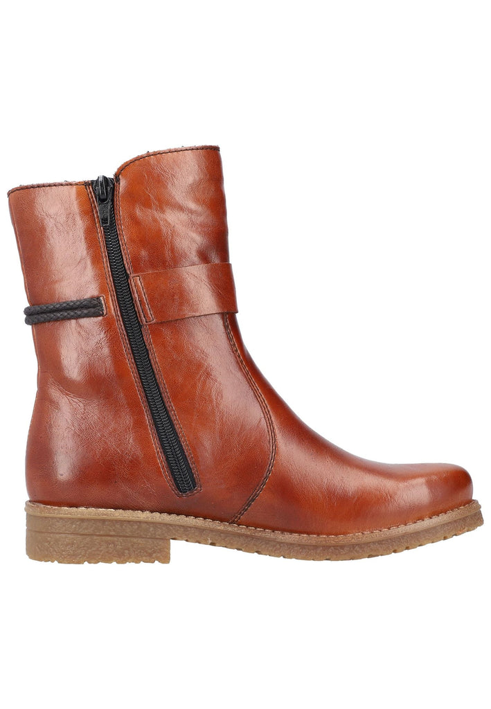 Rieker Stiefelette Lederimitat Rotbraun