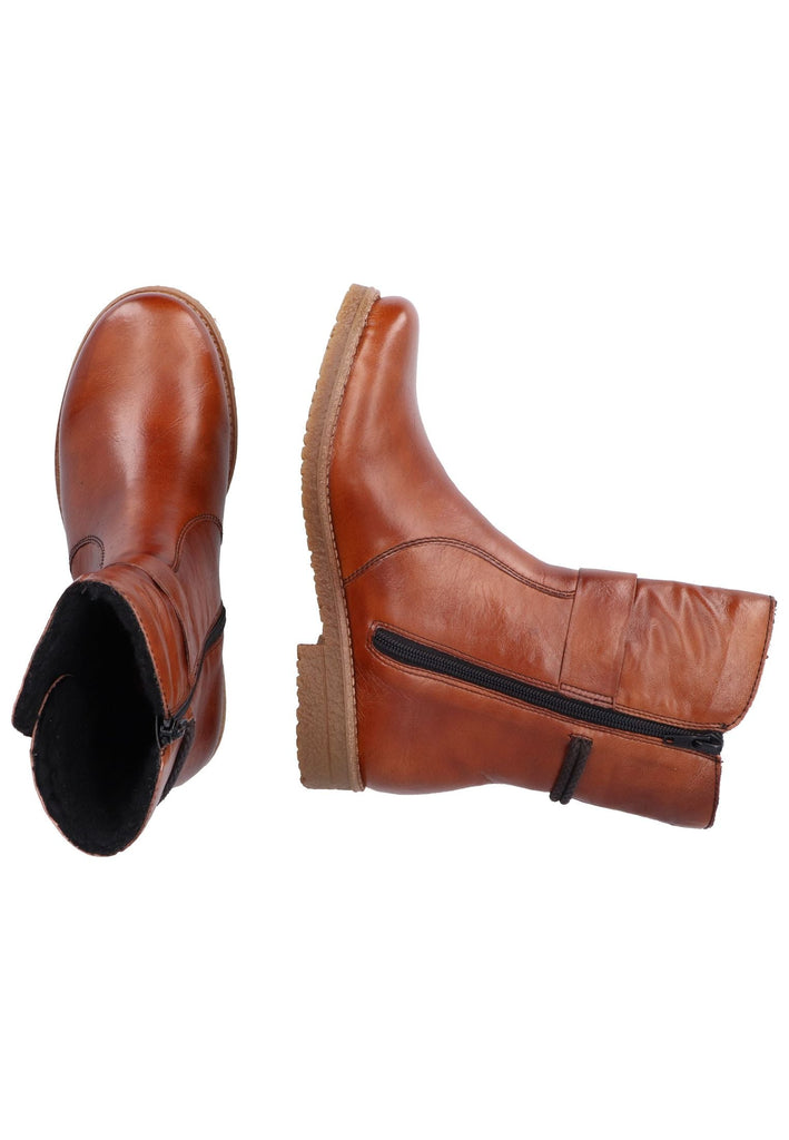 Rieker Stiefelette Lederimitat Rotbraun