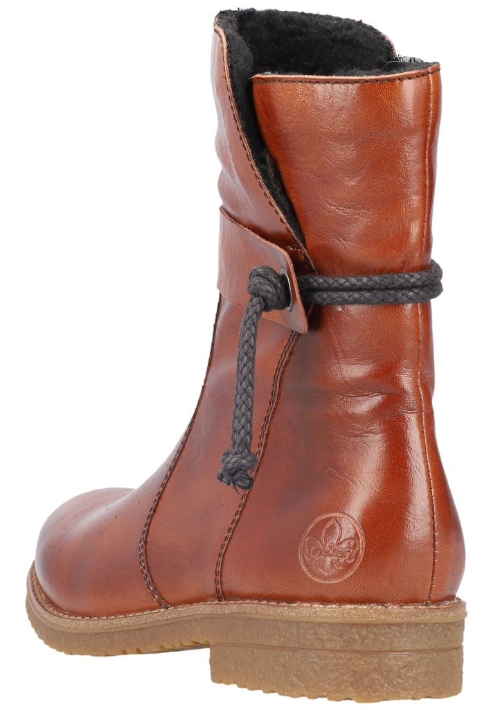 Rieker Stiefelette Lederimitat Rotbraun