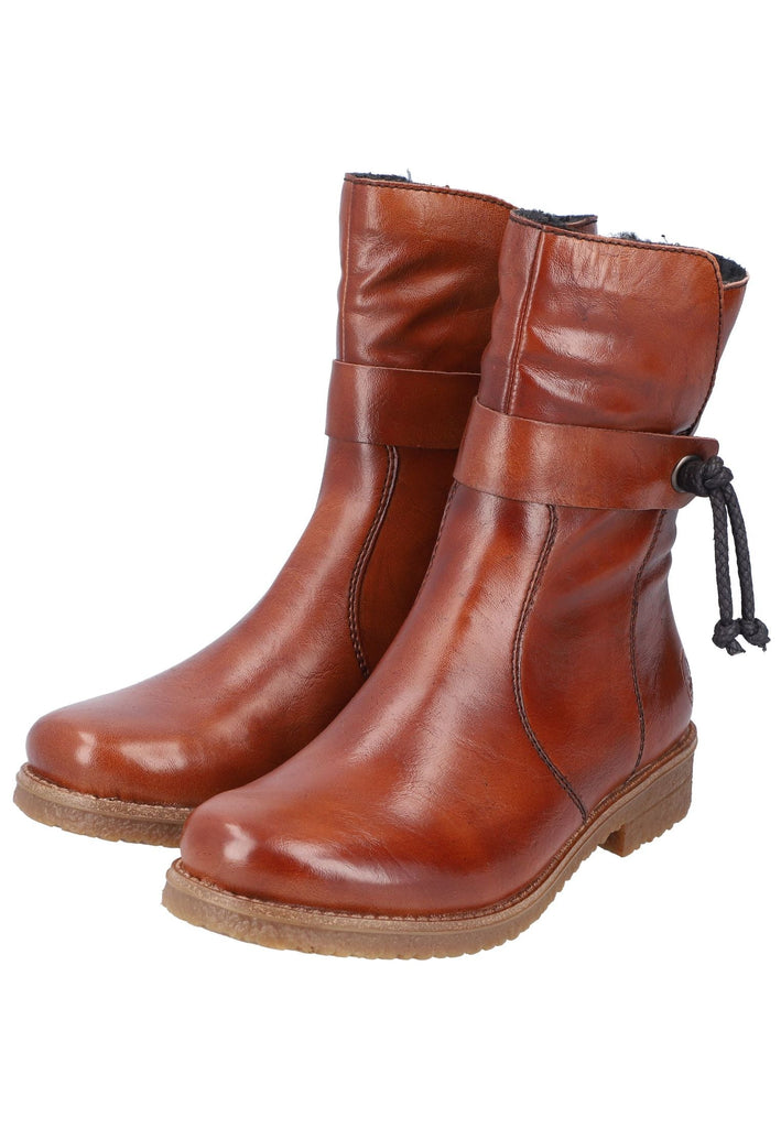Rieker Stiefelette Lederimitat Rotbraun