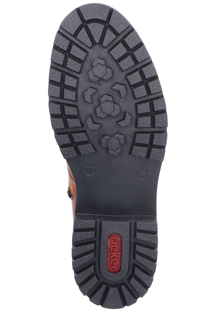 Rieker Stiefelette Lederimitat Rotbraun