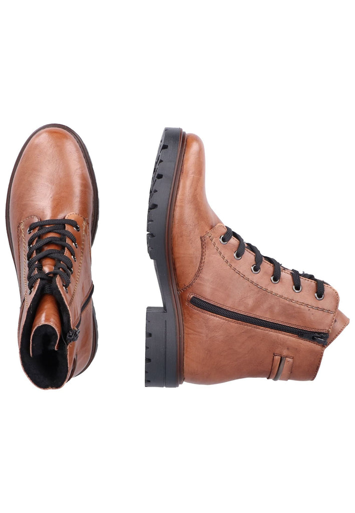 Rieker Stiefelette Lederimitat Rotbraun