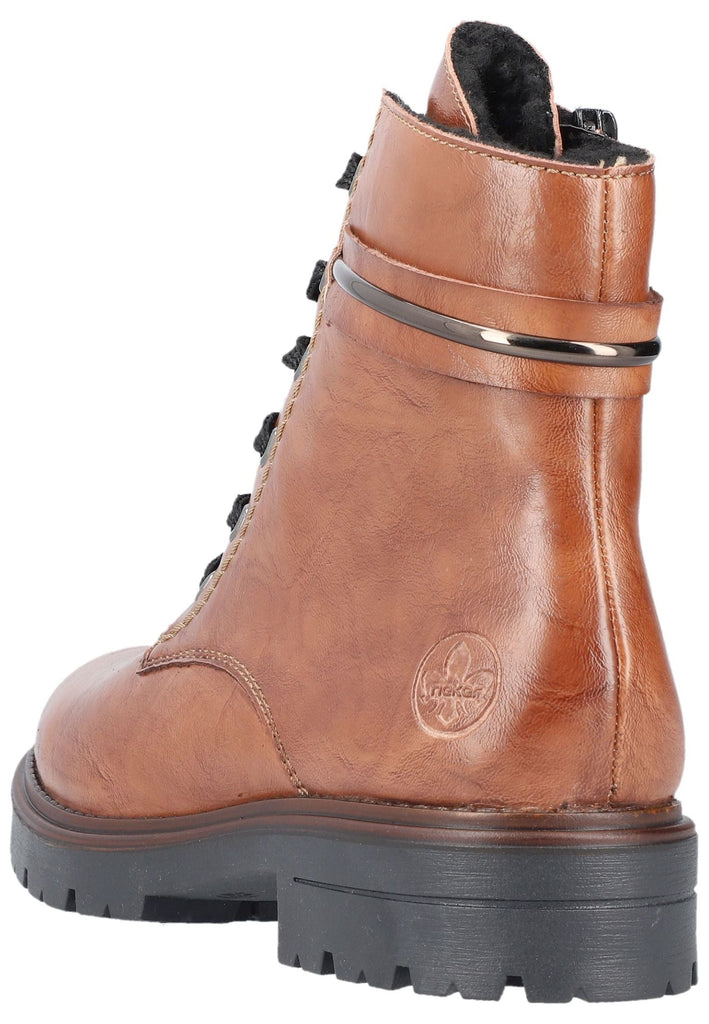 Rieker Stiefelette Lederimitat Rotbraun