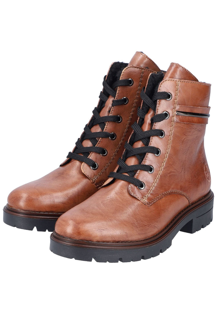 Rieker Stiefelette Lederimitat Rotbraun