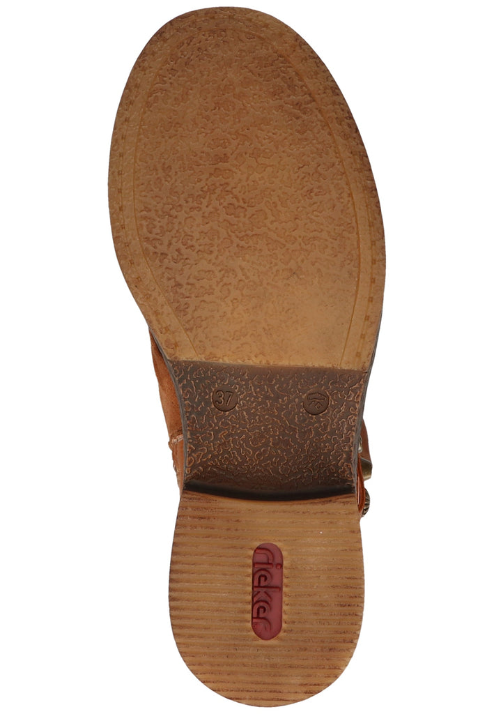 Rieker Stiefelette Lederimitat Rotbraun