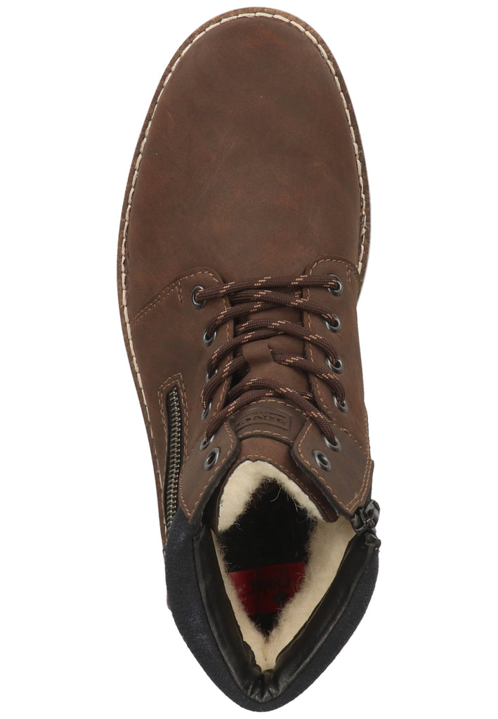 Rieker Stiefelette Lederimitat Schoko Warmfutter
