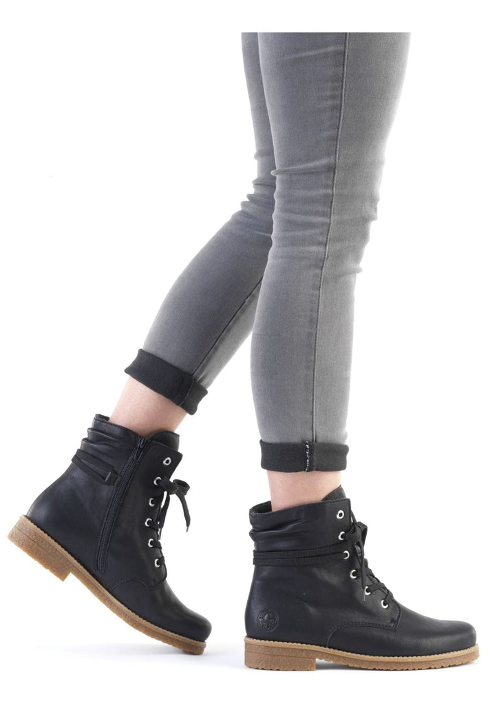 Rieker Stiefelette Lederimitat Schwarz