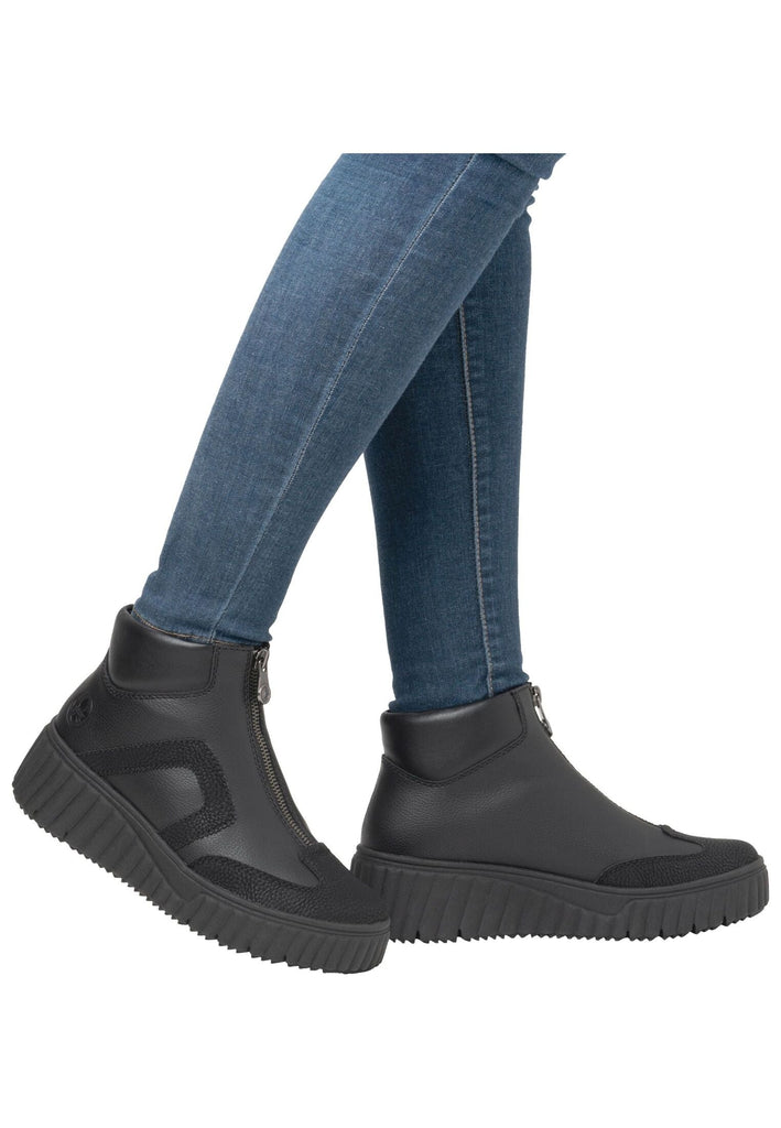 Rieker Stiefelette Lederimitat Schwarz