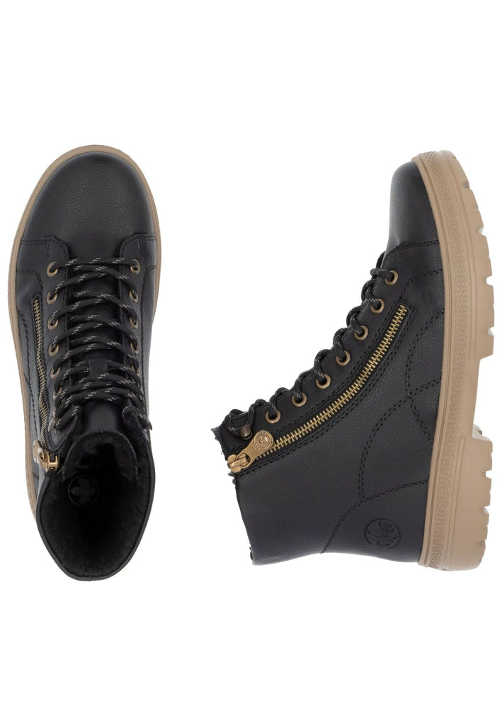 Rieker Stiefelette Lederimitat Schwarz