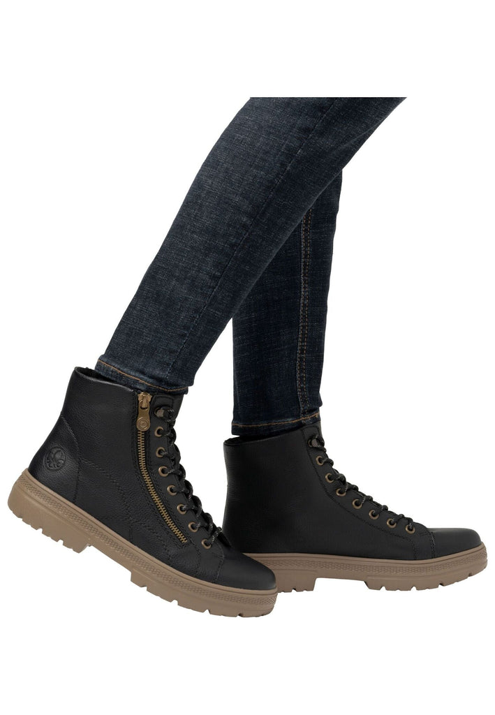 Rieker Stiefelette Lederimitat Schwarz