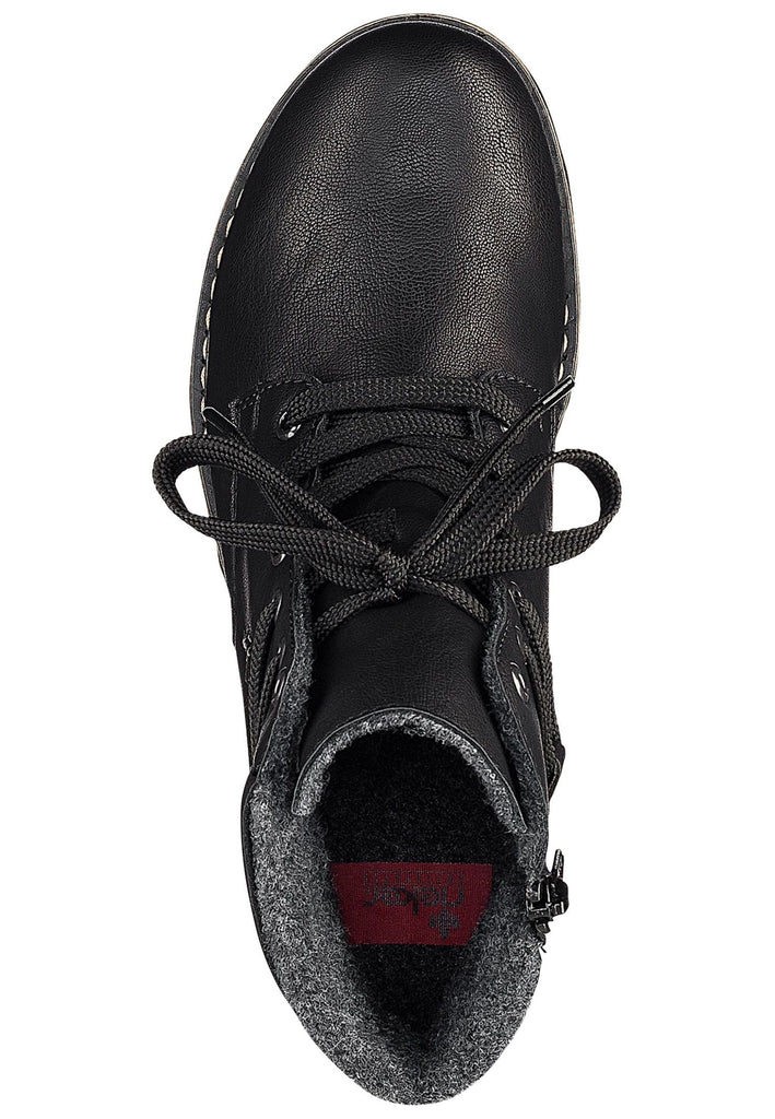 Rieker Stiefelette Lederimitat Schwarz