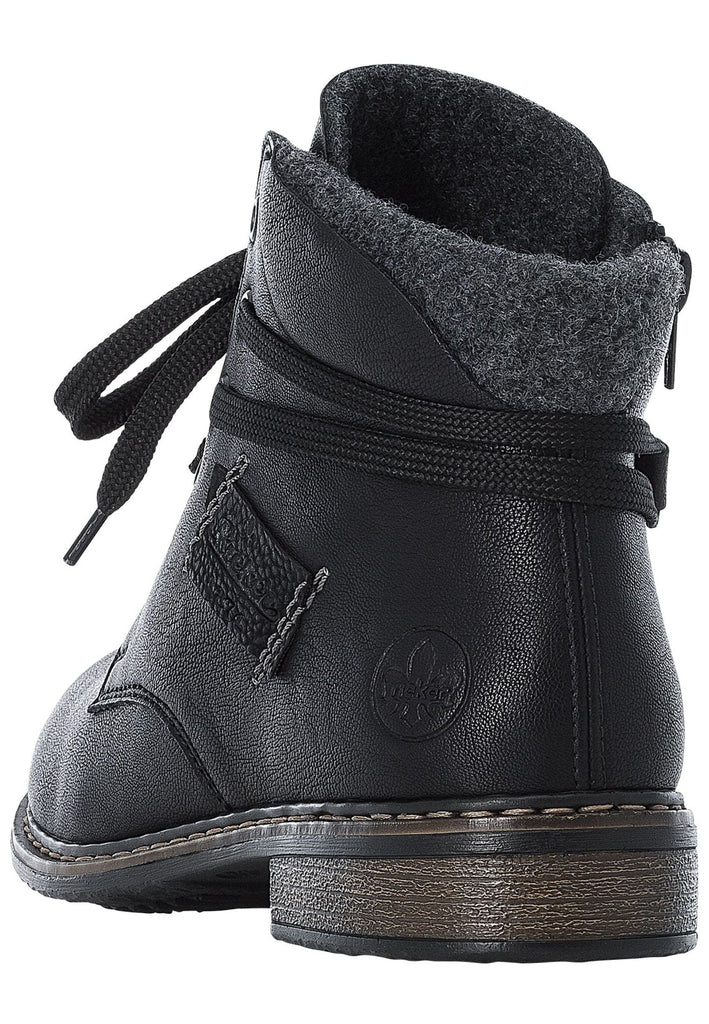 Rieker Stiefelette Lederimitat Schwarz